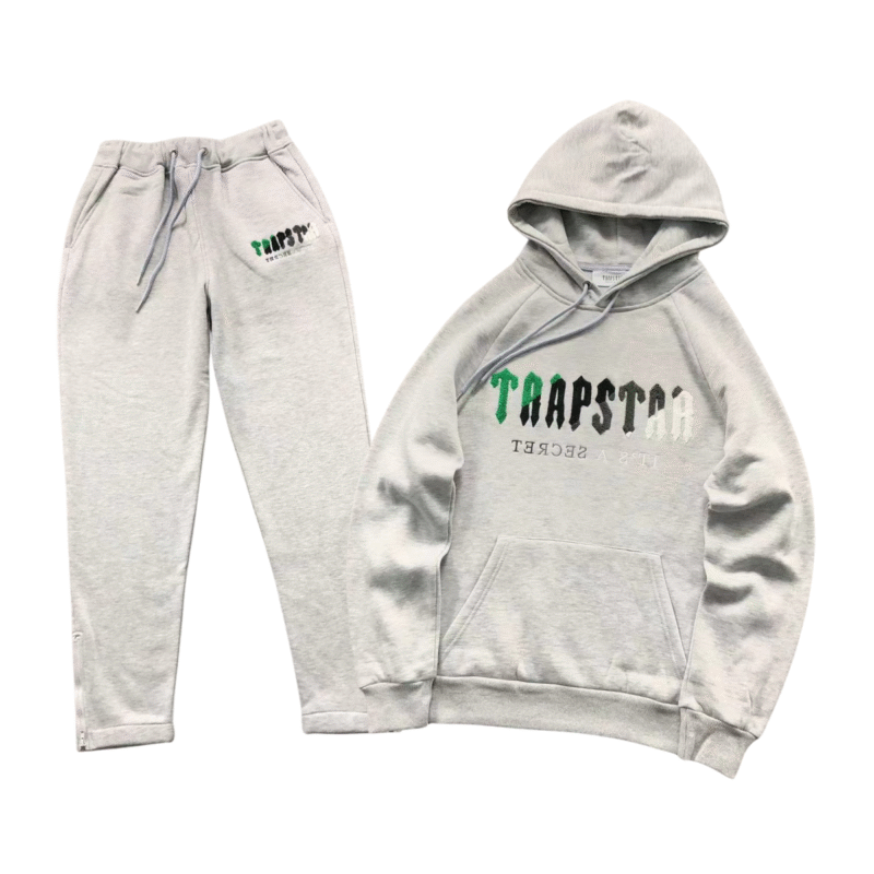 Trapstar Chenille Decoded Tracksuit Grey Green