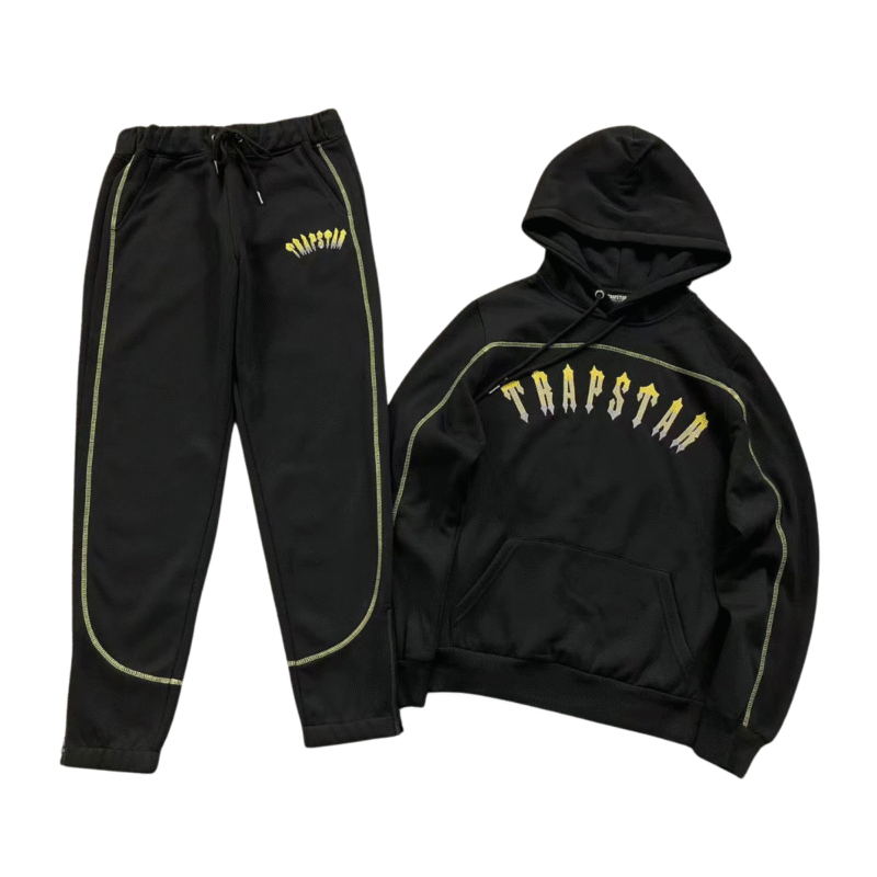 Trapstar Central Cee Irongate Chenille Arch Tracksuit Black Yellow