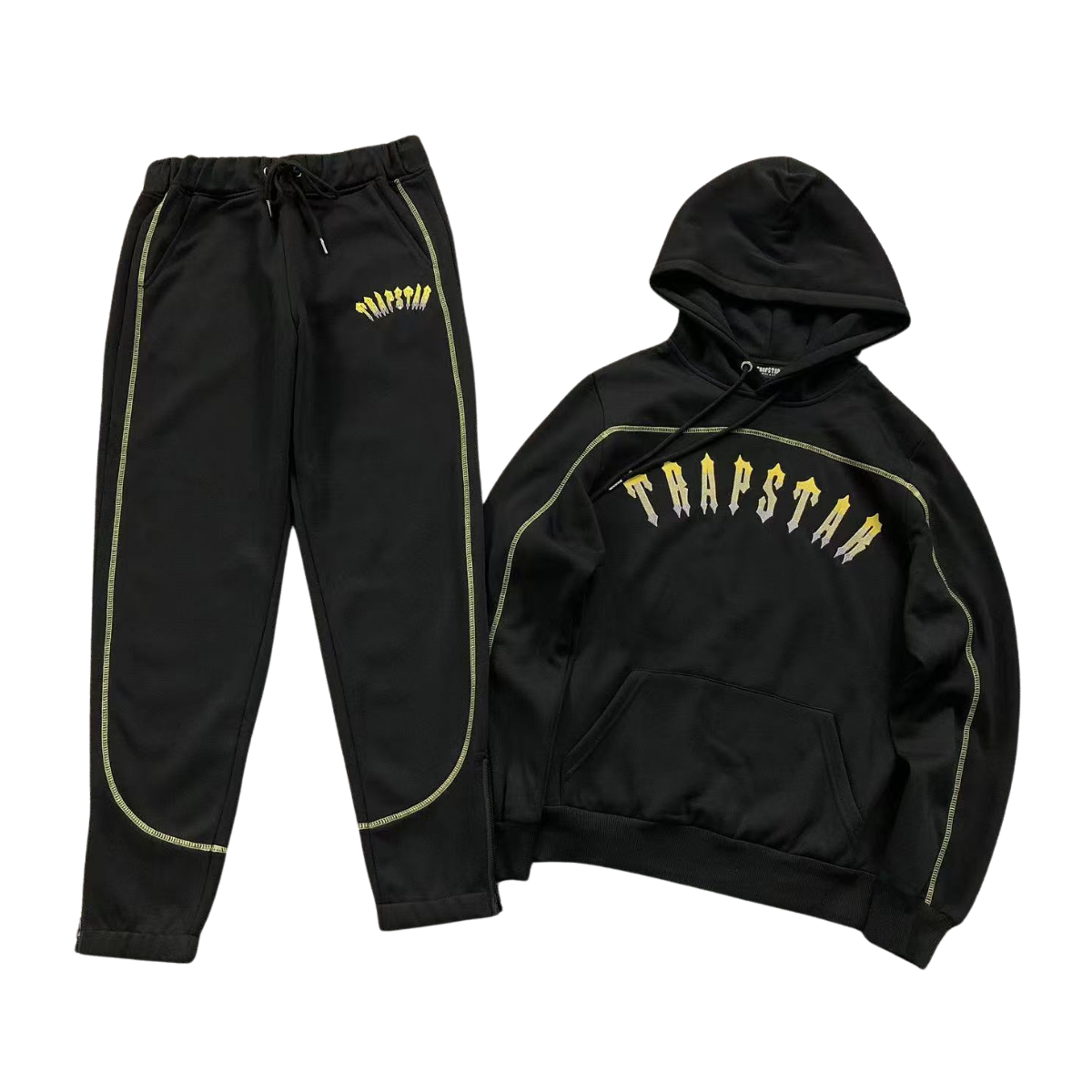 Trapstar Central Cee Irongate Chenille Arch Tracksuit Black Yellow