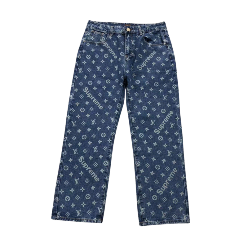 Supreme Louis Vuitton Logo Jeans