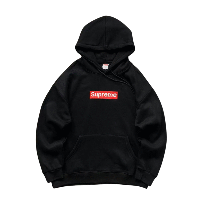 Supreme Logo Hoodie Black