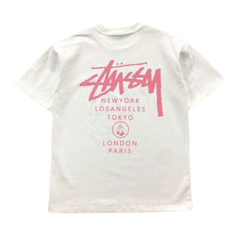 Stussy World Tour Tshirt White Pink