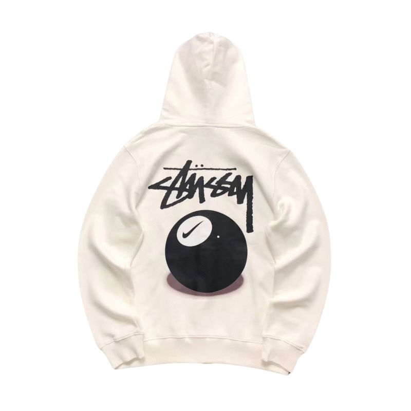 Stussy x Nike 8 Ball Hoodie White