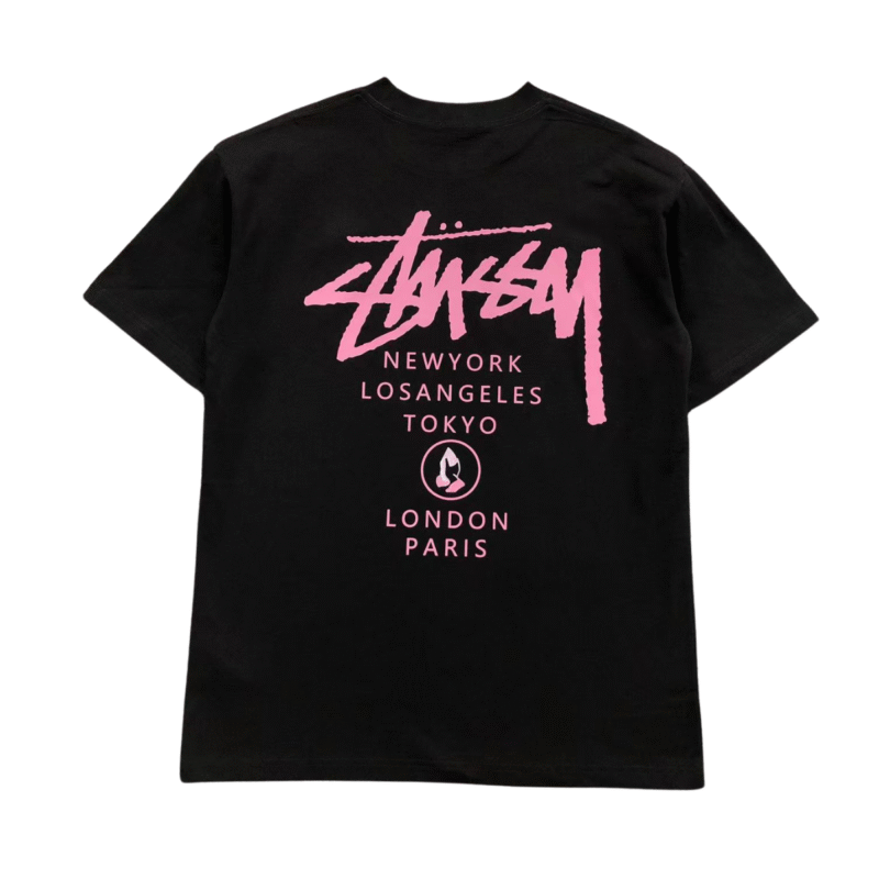 Stussy World Tour Tshirt Black Pink
