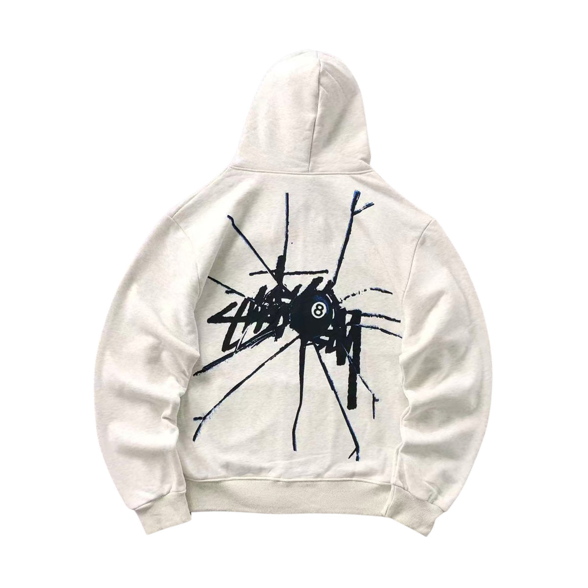 Stussy Logo Zip Up Hoodie White