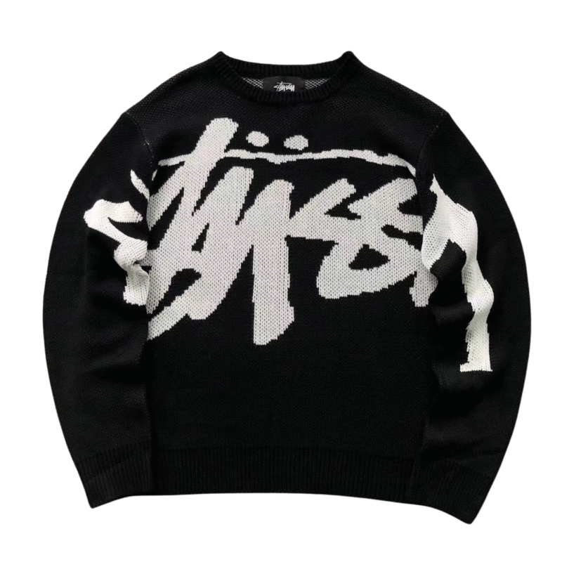 Stussy Logo Sweater Black