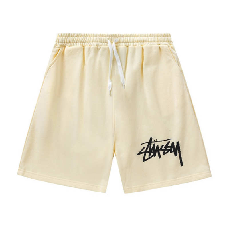 Stussy Logo Shorts Cream