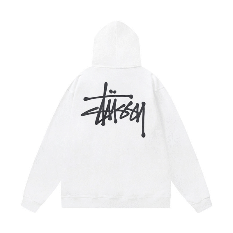 Stussy Logo Hoodie White