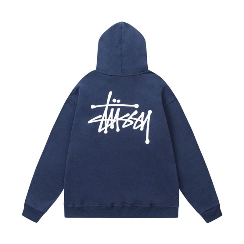 Stussy Logo Hoodie Navy