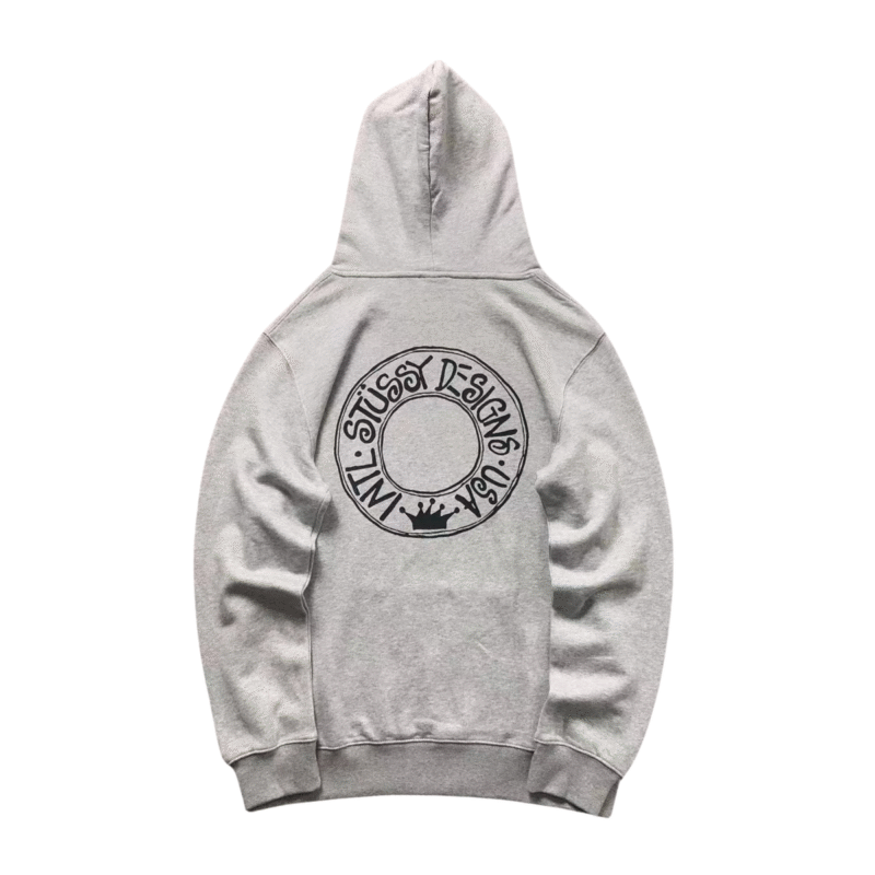 Stussy Logo Hoodie Grey
