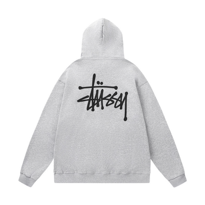 Stussy Logo Hoodie Grey