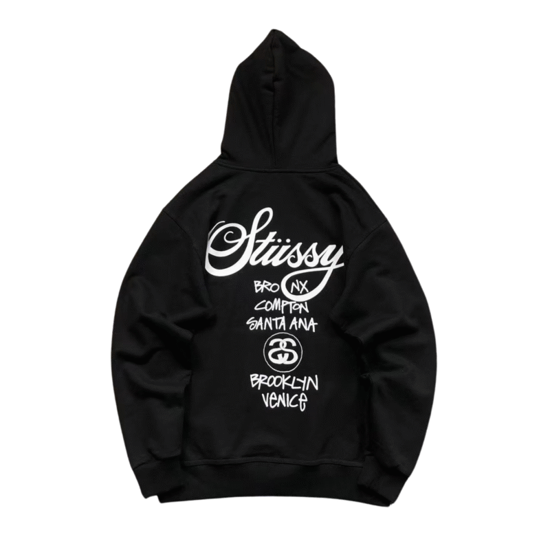 Stussy Logo Hoodie Black nkhjb