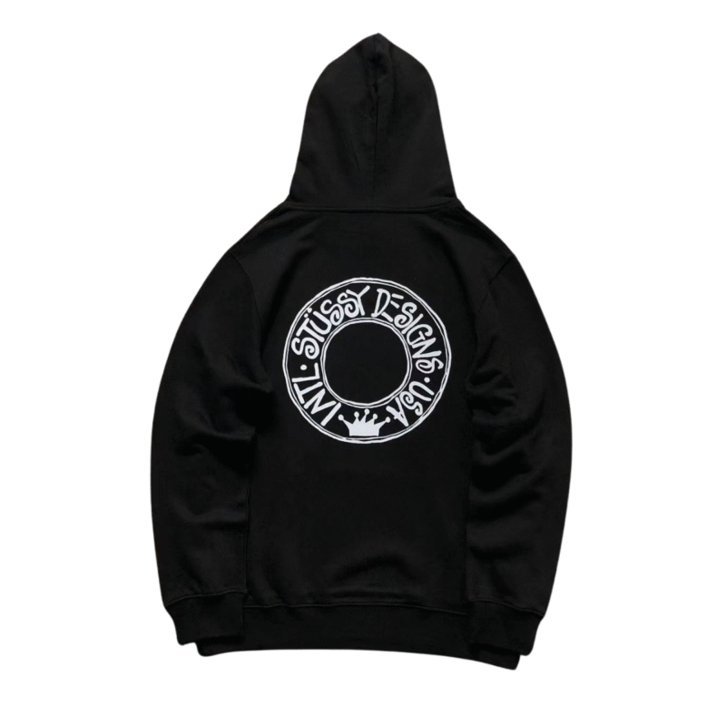 Stussy Logo Hoodie Black