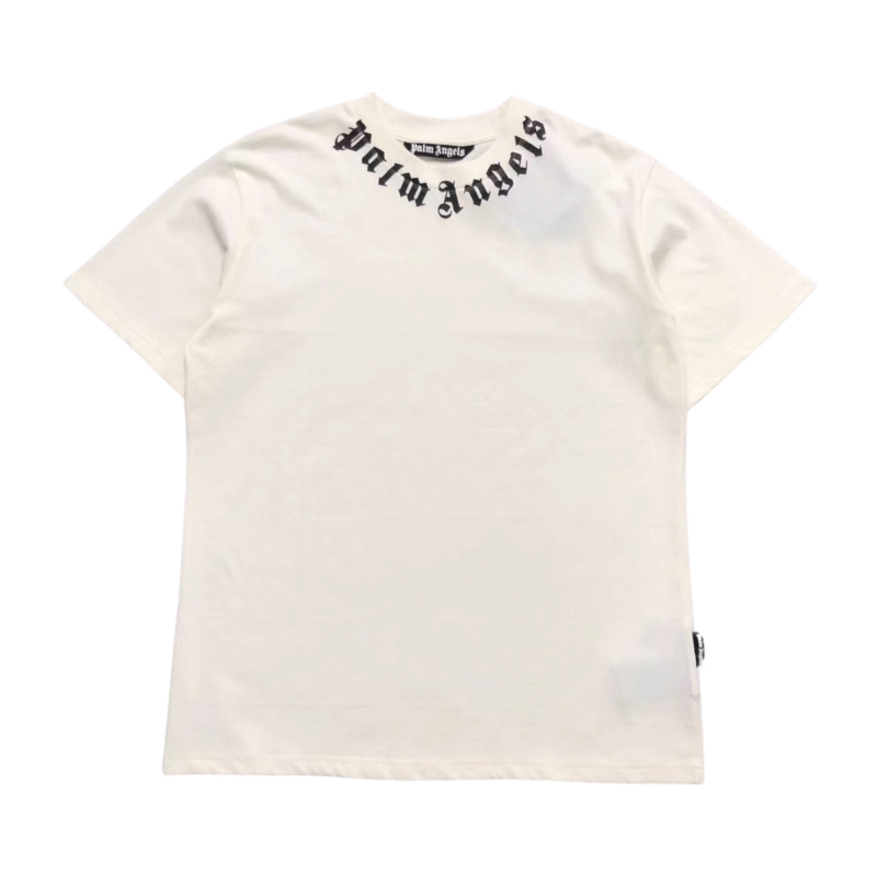 Palm Angels Neck Logo Tshirt White