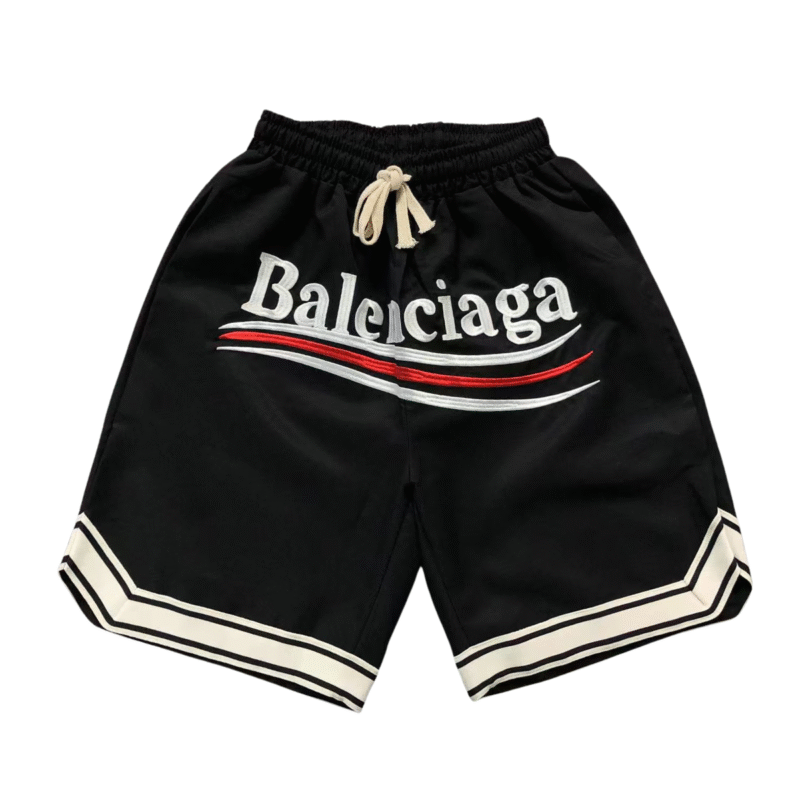Balenciaga Political Logo Shorts Embroidery Black