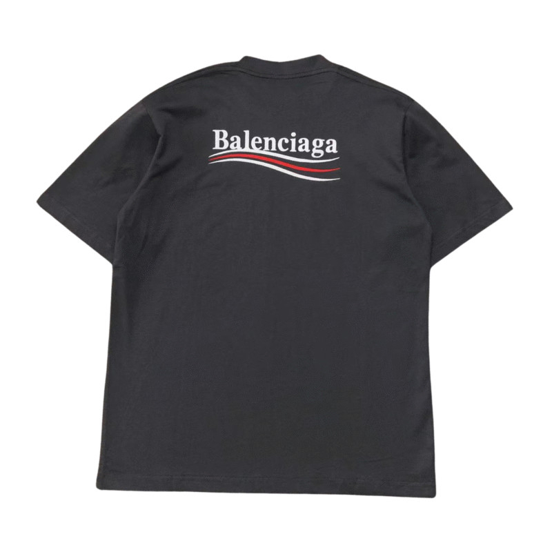 Balenciaga Political Logo Tshirt Dark Grey