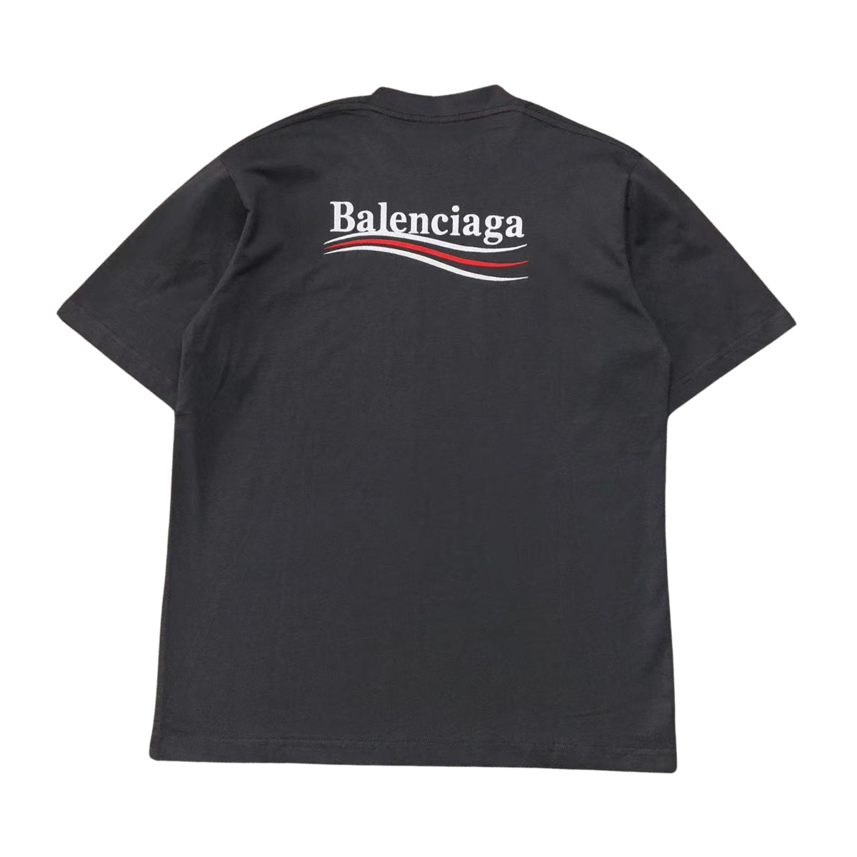 Balenciaga Political Logo Tshirt Dark Grey