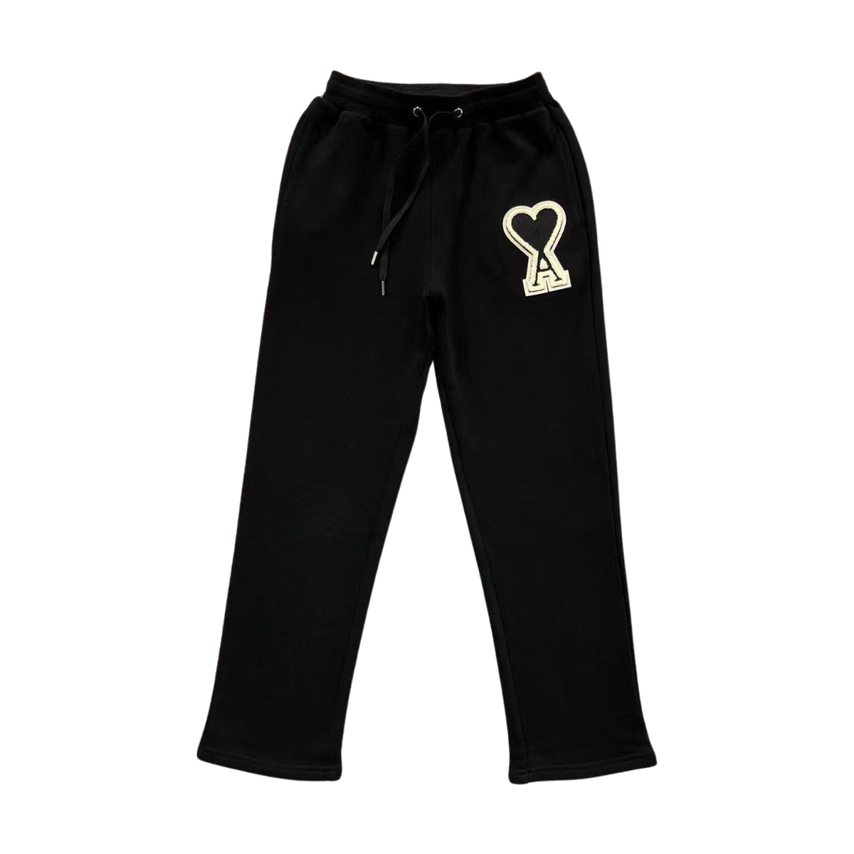 Ami Big Black Heart Sweatpants Black