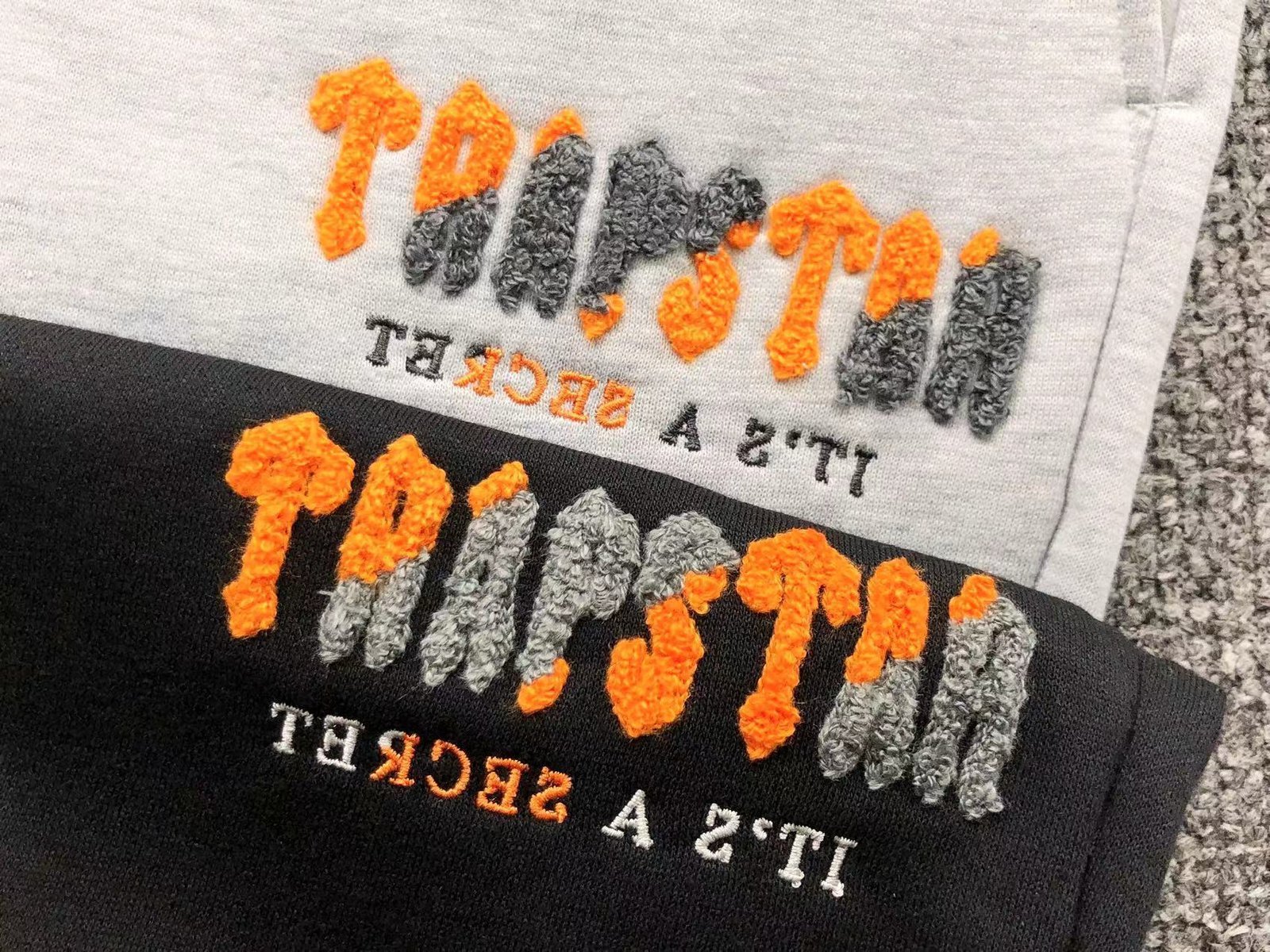 Trapstar Chenille Decoded Tracksuit Grey Orange - Image 10