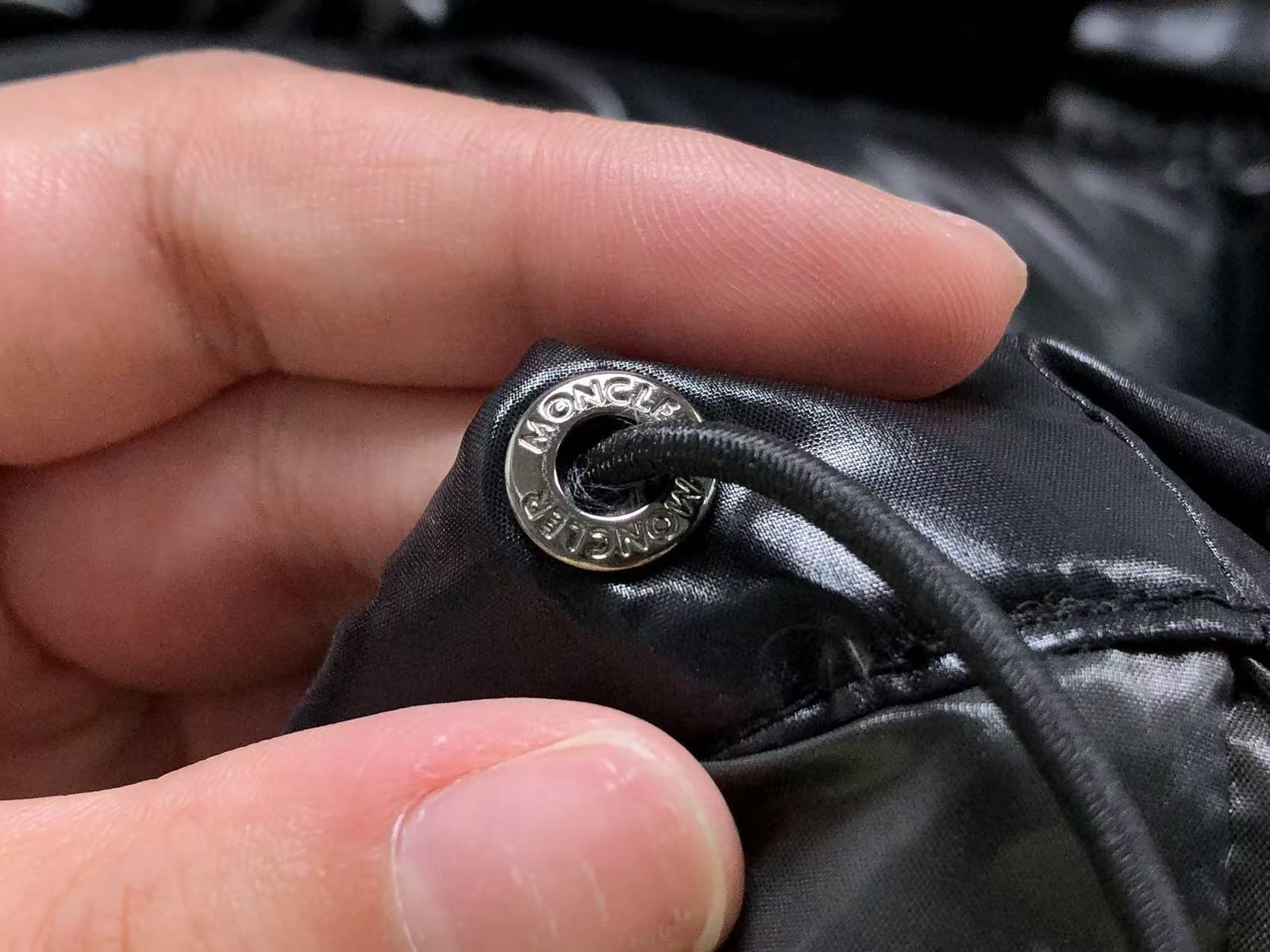 Moncler Logo Shiny Puffer Jacket Black - Image 15