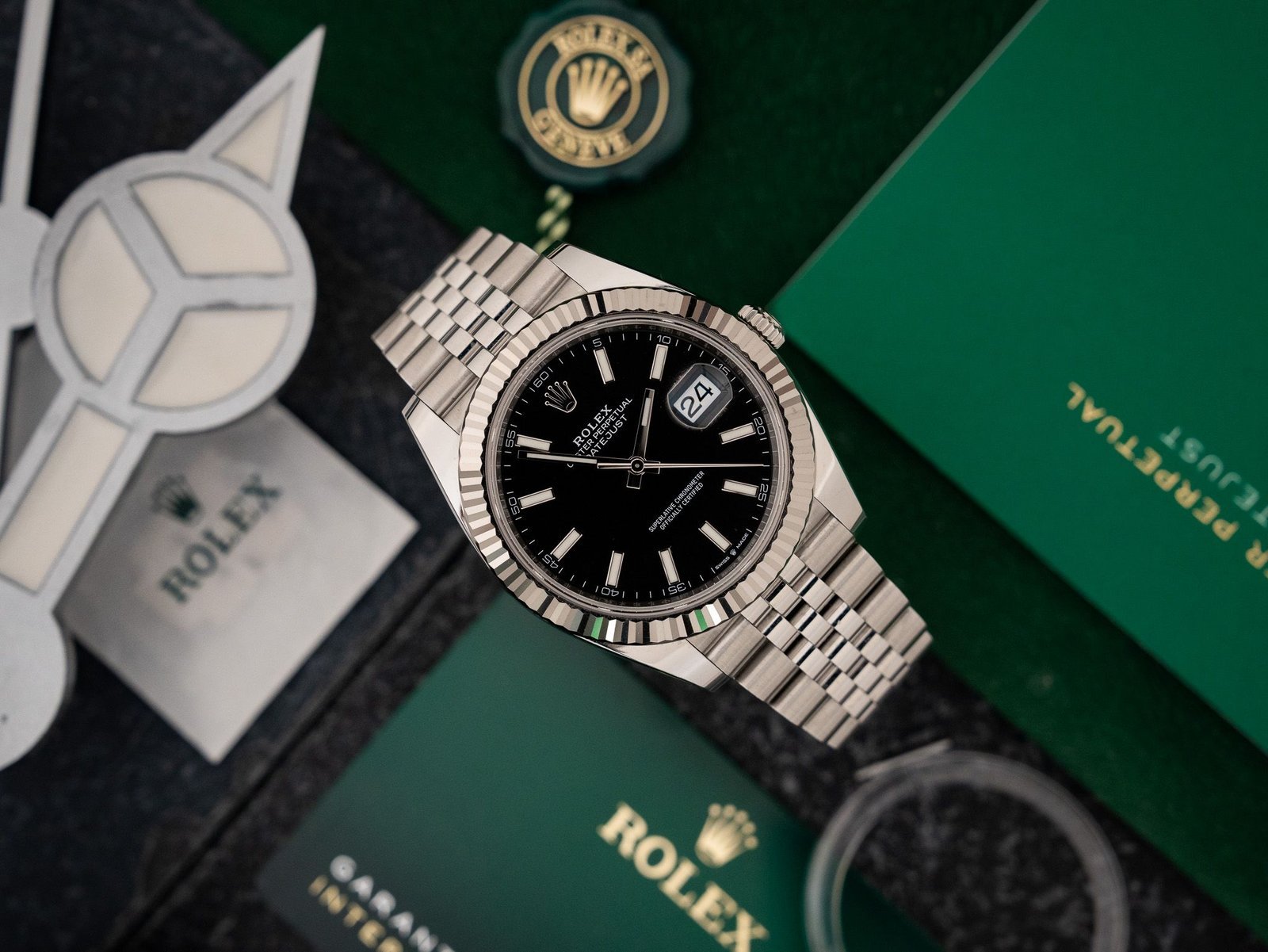 Rolex Date Just Black Index Dial Watch - Image 2