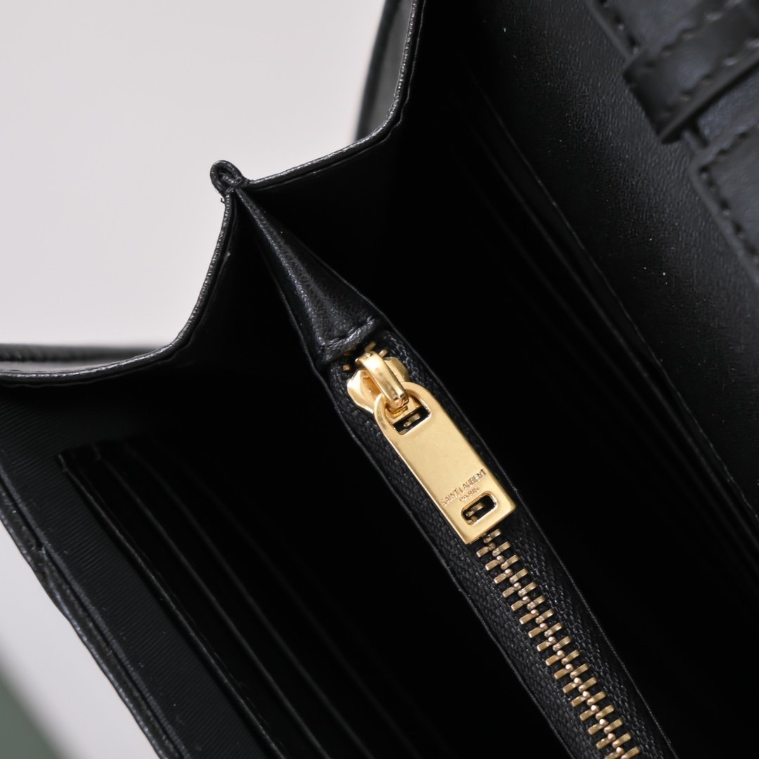 Yves Saint Laurent Chain Wallet Black Gold - Image 2