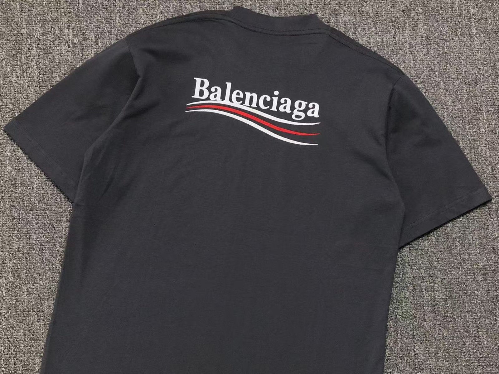 Balenciaga Political Logo Tshirt Dark Grey - Image 2