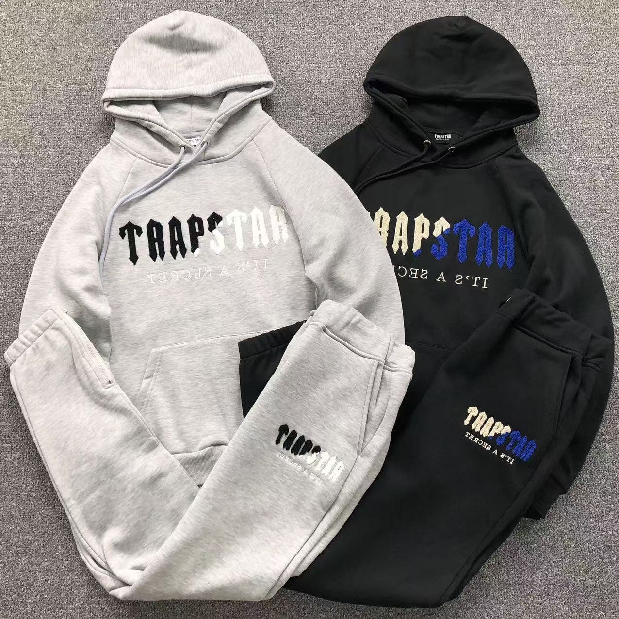 Trapstar Chenille Decoded Tracksuit Black Blue - Image 2