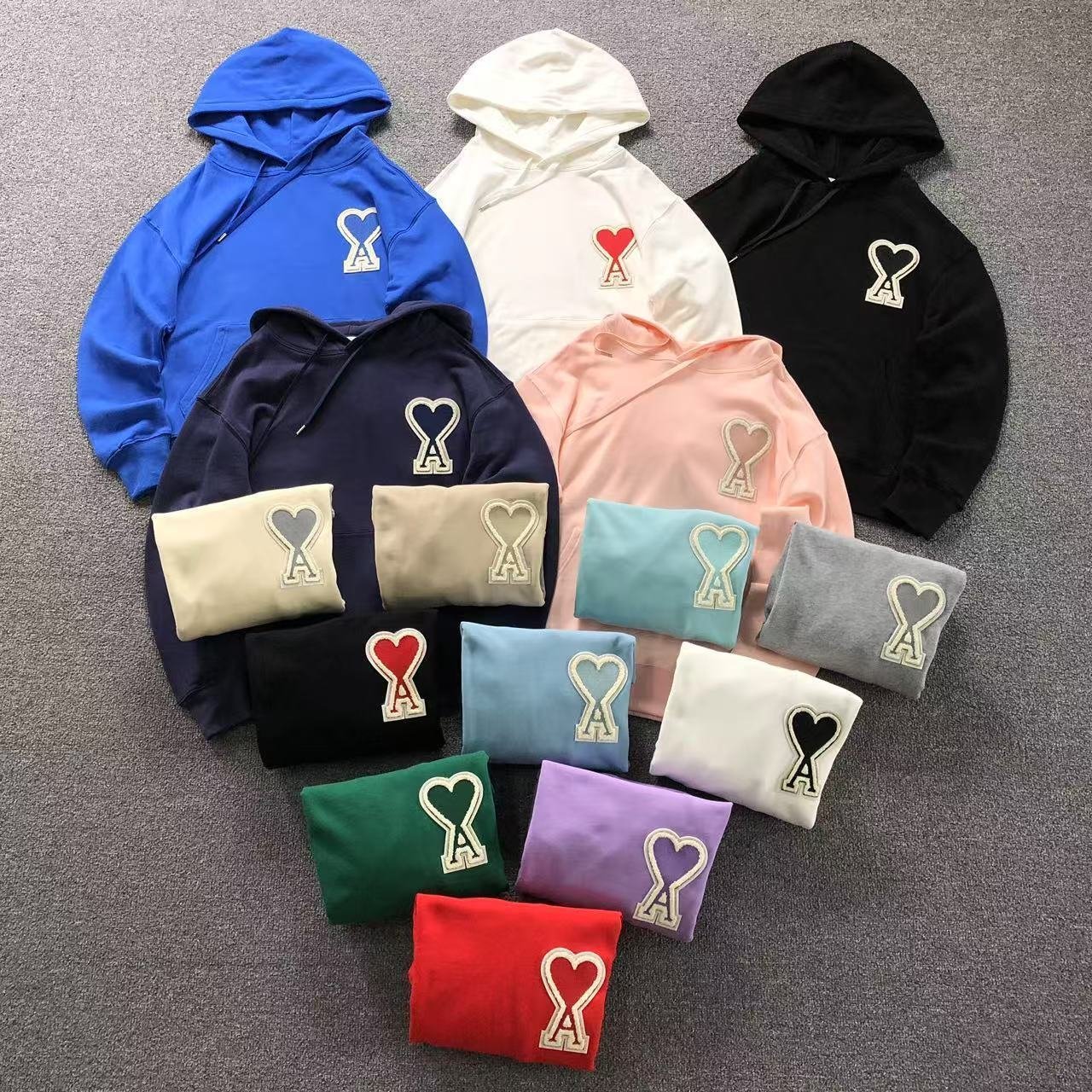 Ami Big Black Heart Hoodie White - Image 2