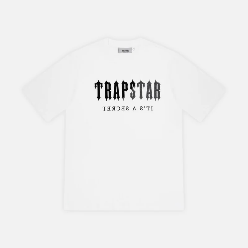 Trapstar Chenille Decoded Short Set - White Grey - Image 2