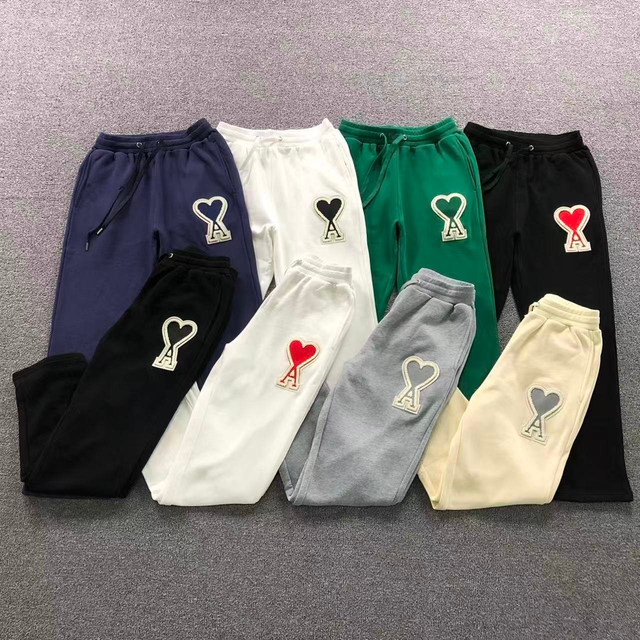 Ami Big Red Heart Sweatpants Black - Image 2