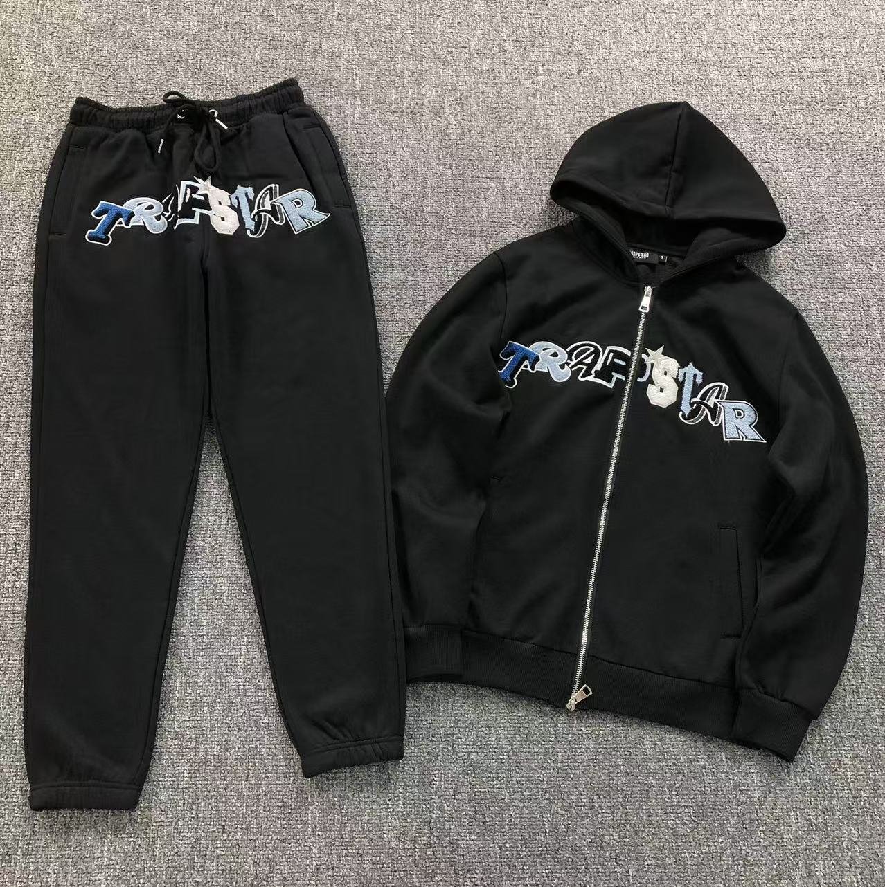 Trapstar Wildcard Hooded Tracksuit Black Blue - Image 2
