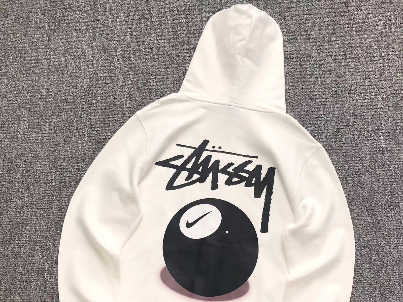 Stussy x Nike 8 Ball Hoodie White - Image 2