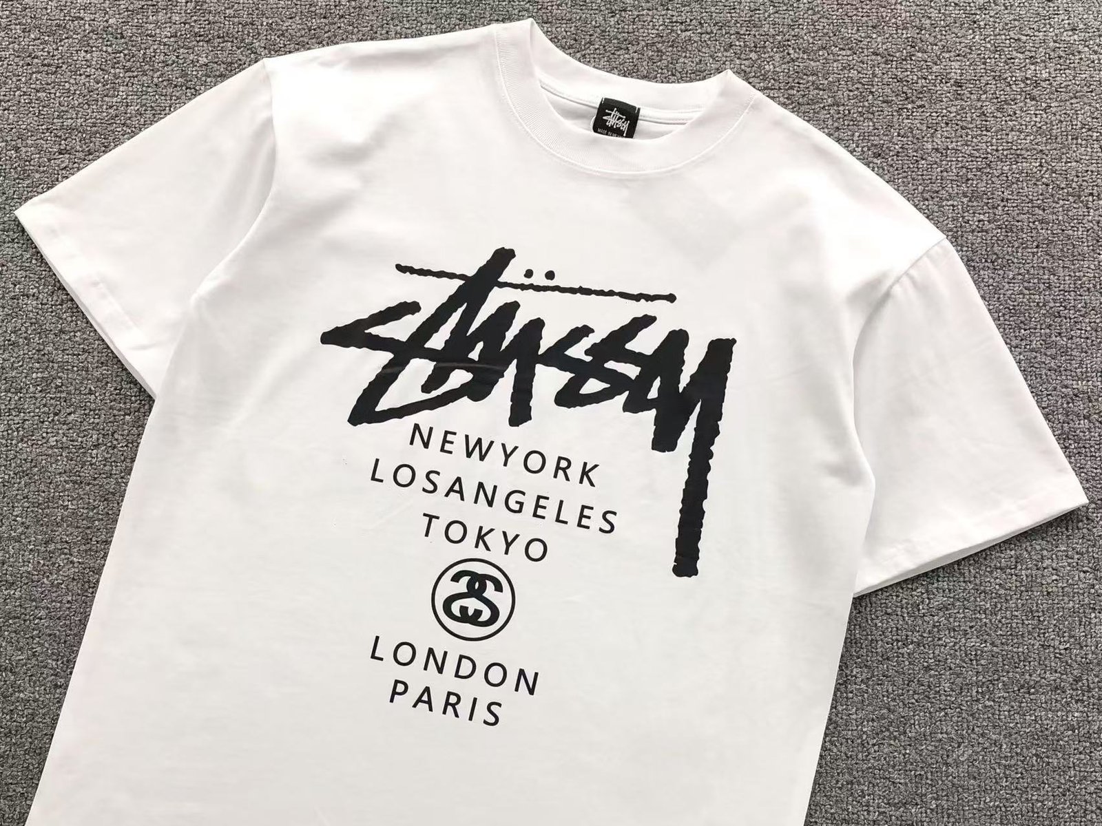Stussy World Tour Tshirt White Black - Image 2