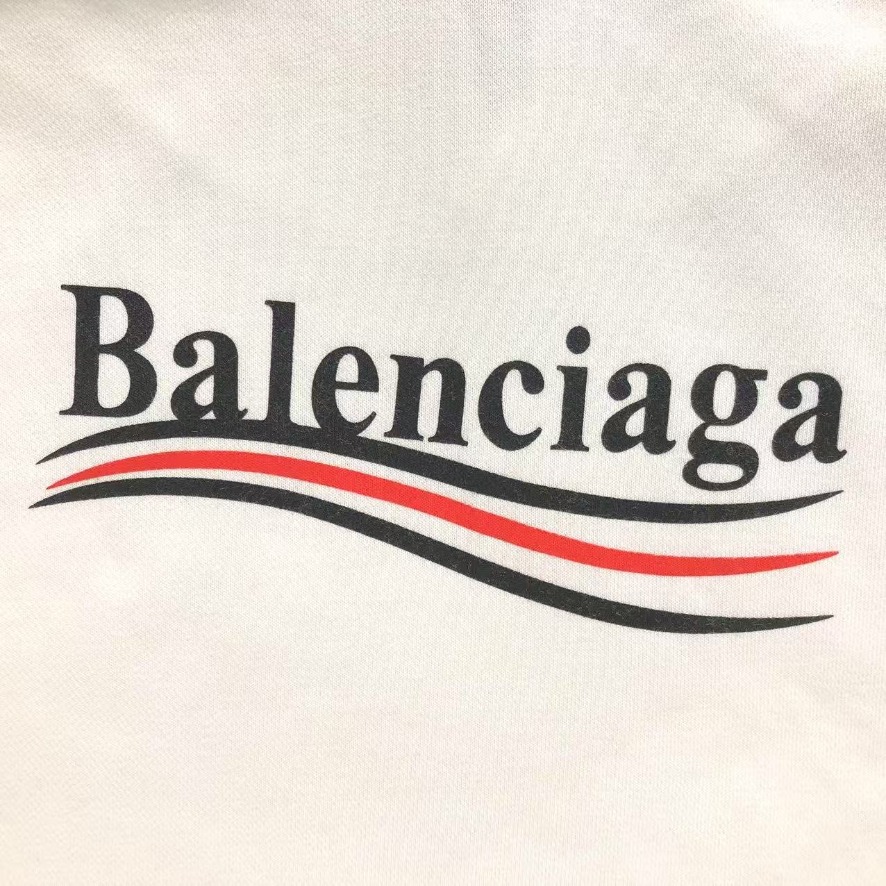 Balenciaga Political Logo Hoodie White - Image 3