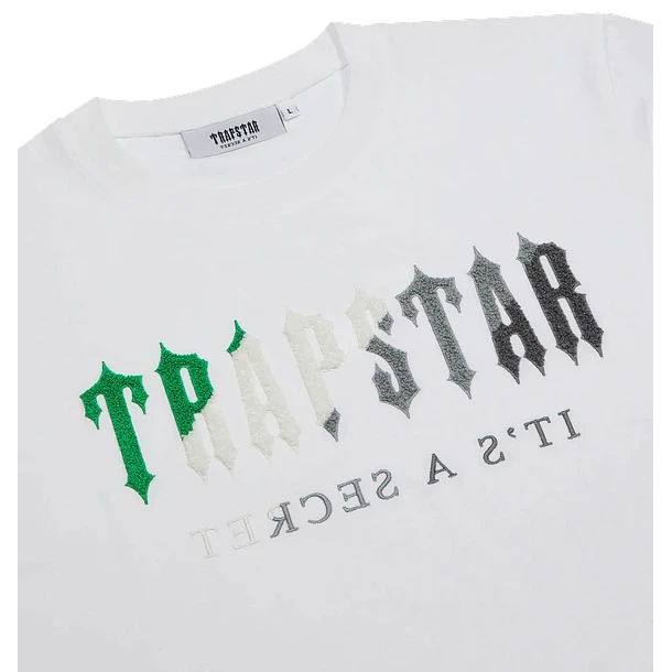 Trapstar Chenille Decoed Short Set - White Green - Image 3