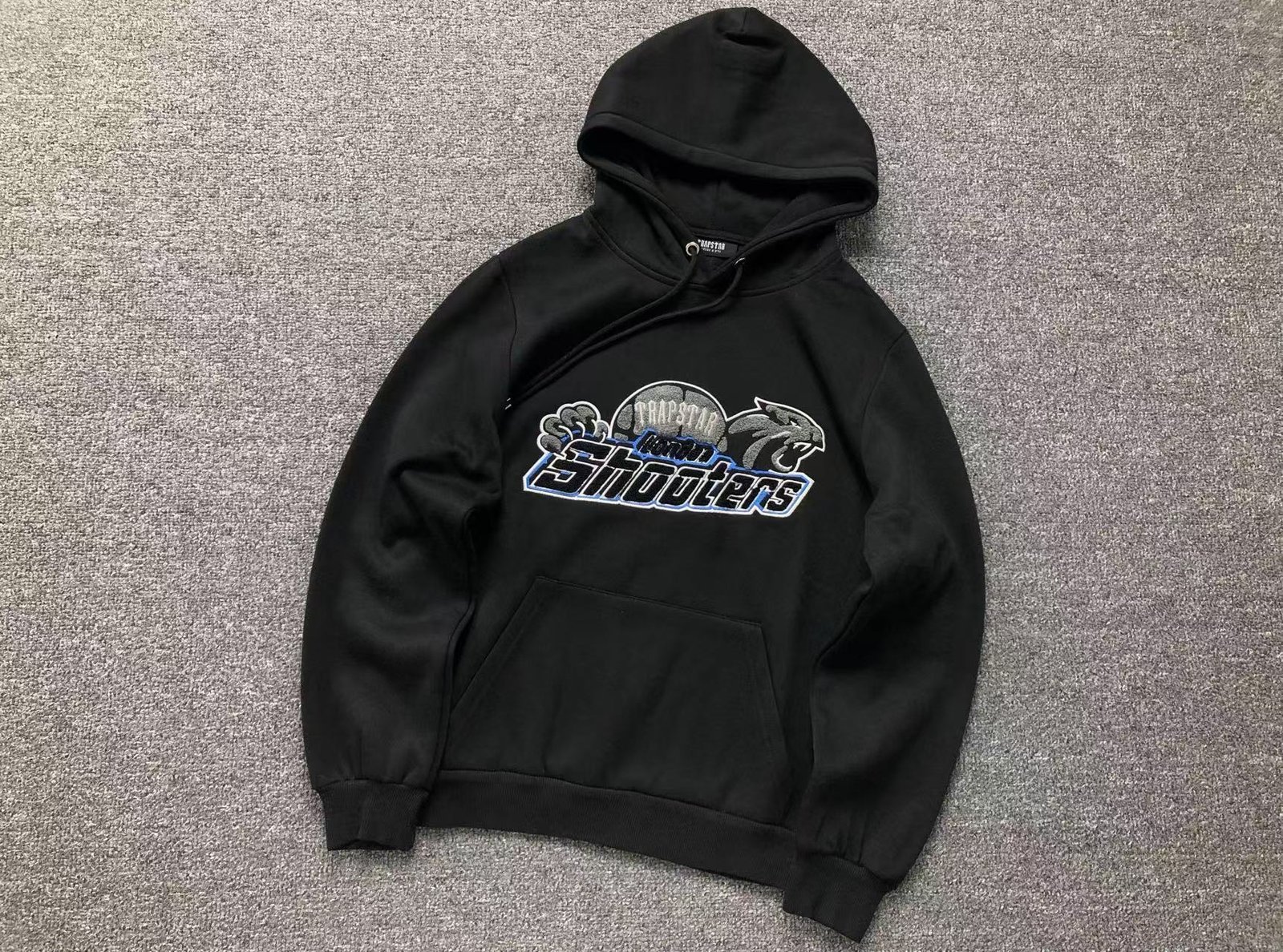 Trapstar Shooters Hooded Tracksuit Black Blue - Image 6