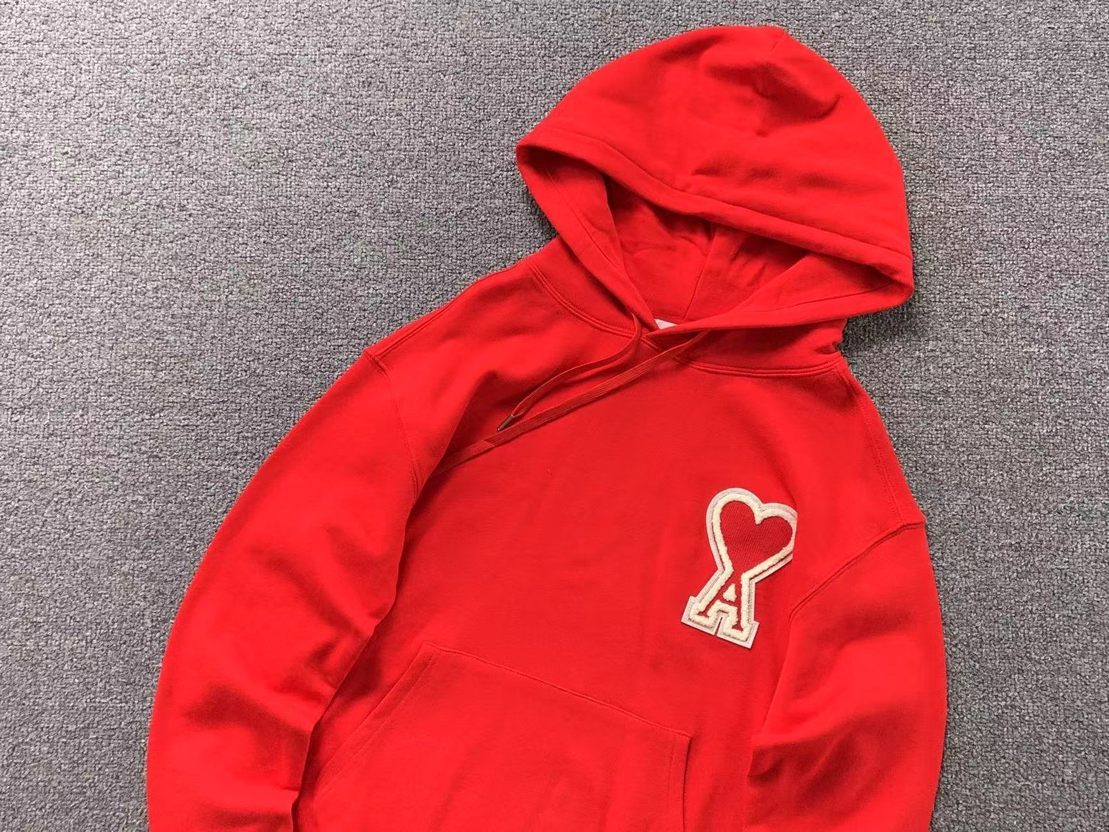 Ami Big Red Heart Hoodie Red - Image 3