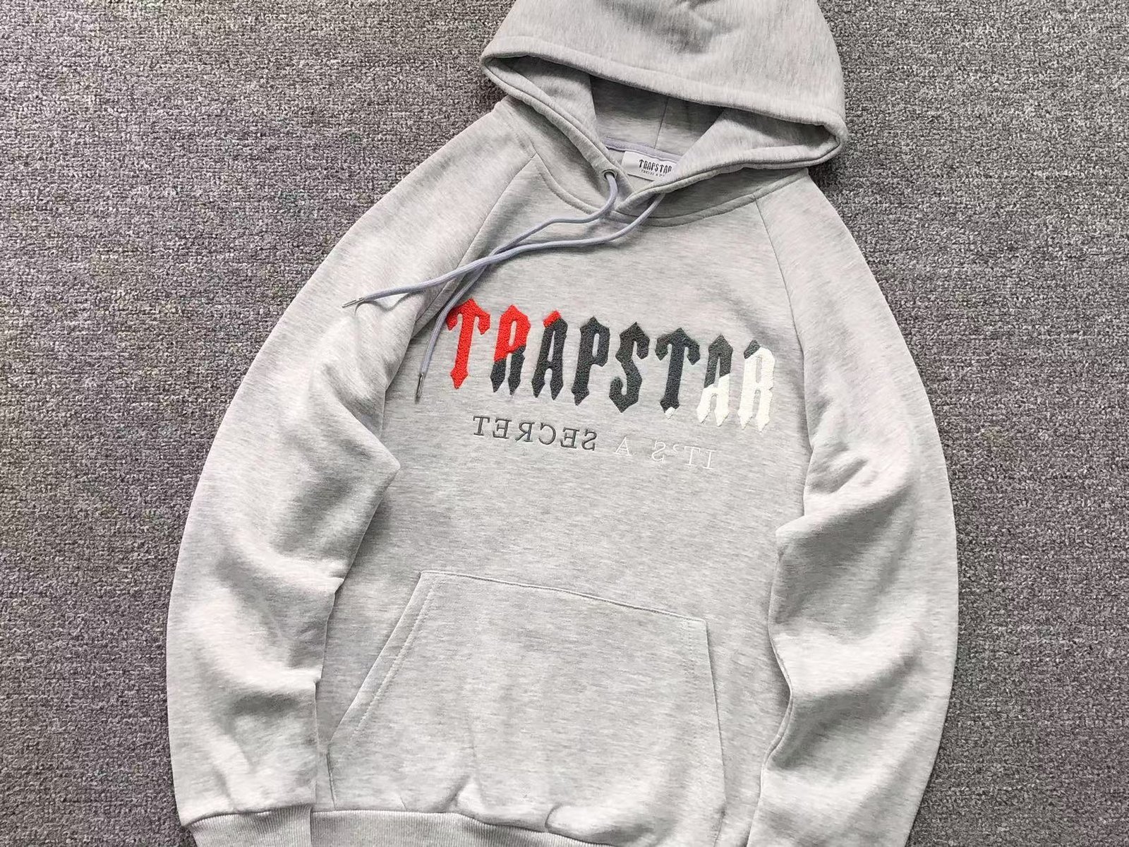 Trapstar Chenille Decoded Tracksuit Grey Red - Image 3