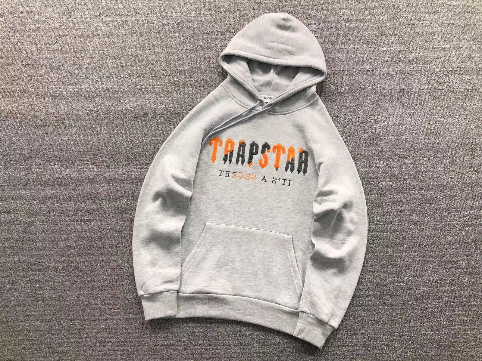 Trapstar Chenille Decoded Tracksuit Grey Orange - Image 3