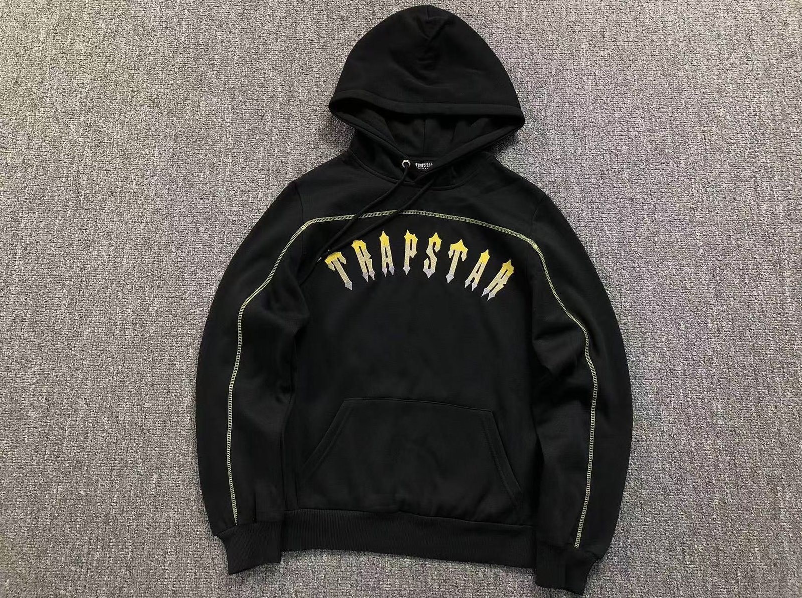 Trapstar Central Cee Irongate Chenille Arch Tracksuit Black Yellow - Image 3