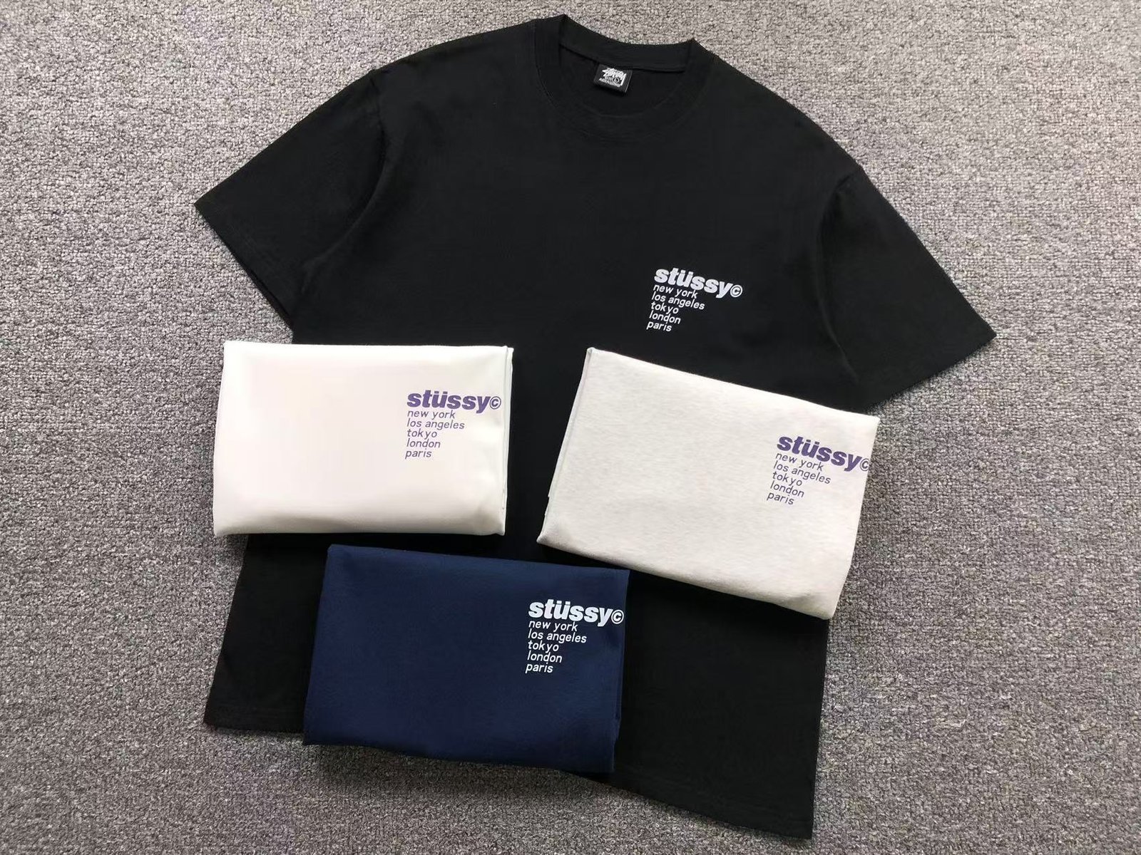 Stussy Strawberry Tshirt Navy - Image 3