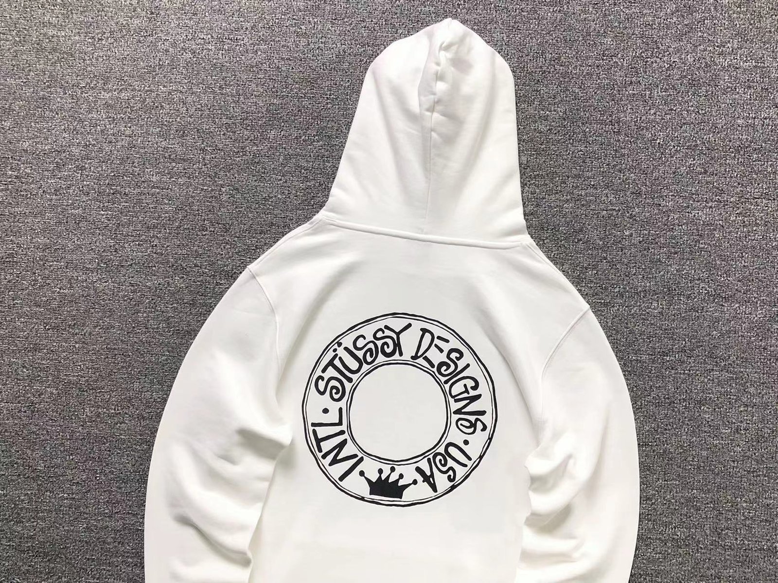 Stussy Logo Hoodie White - Image 3