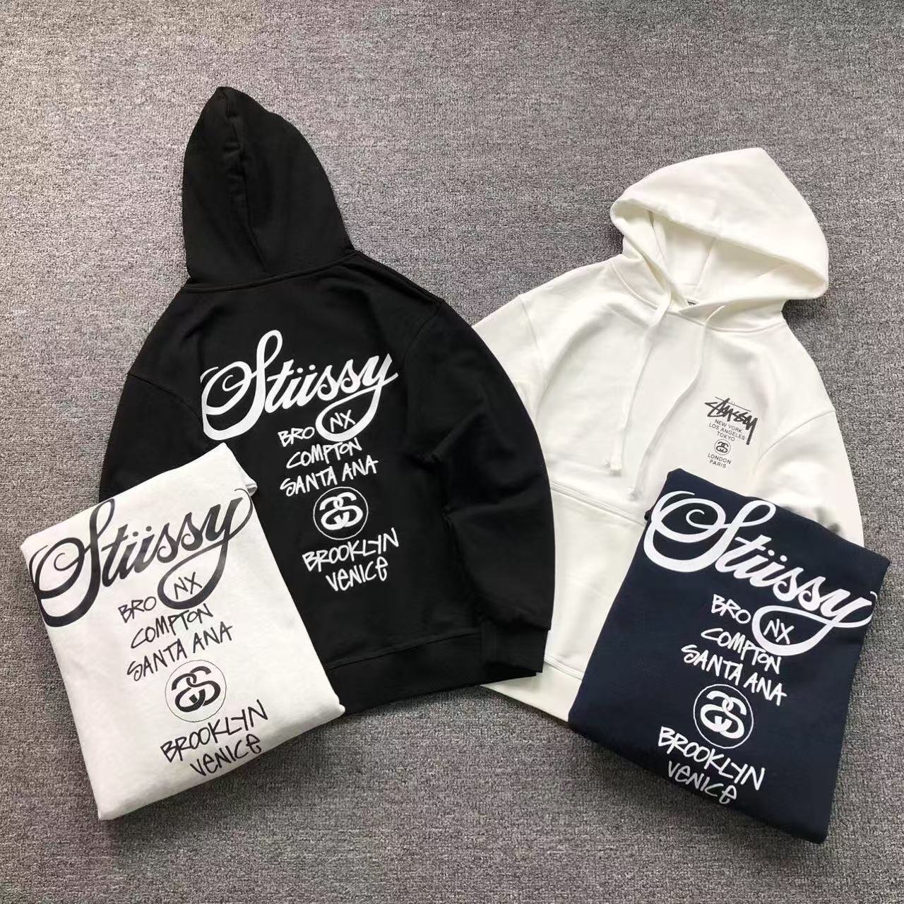 Stussy Logo Hoodie Black nkhjb - Image 3
