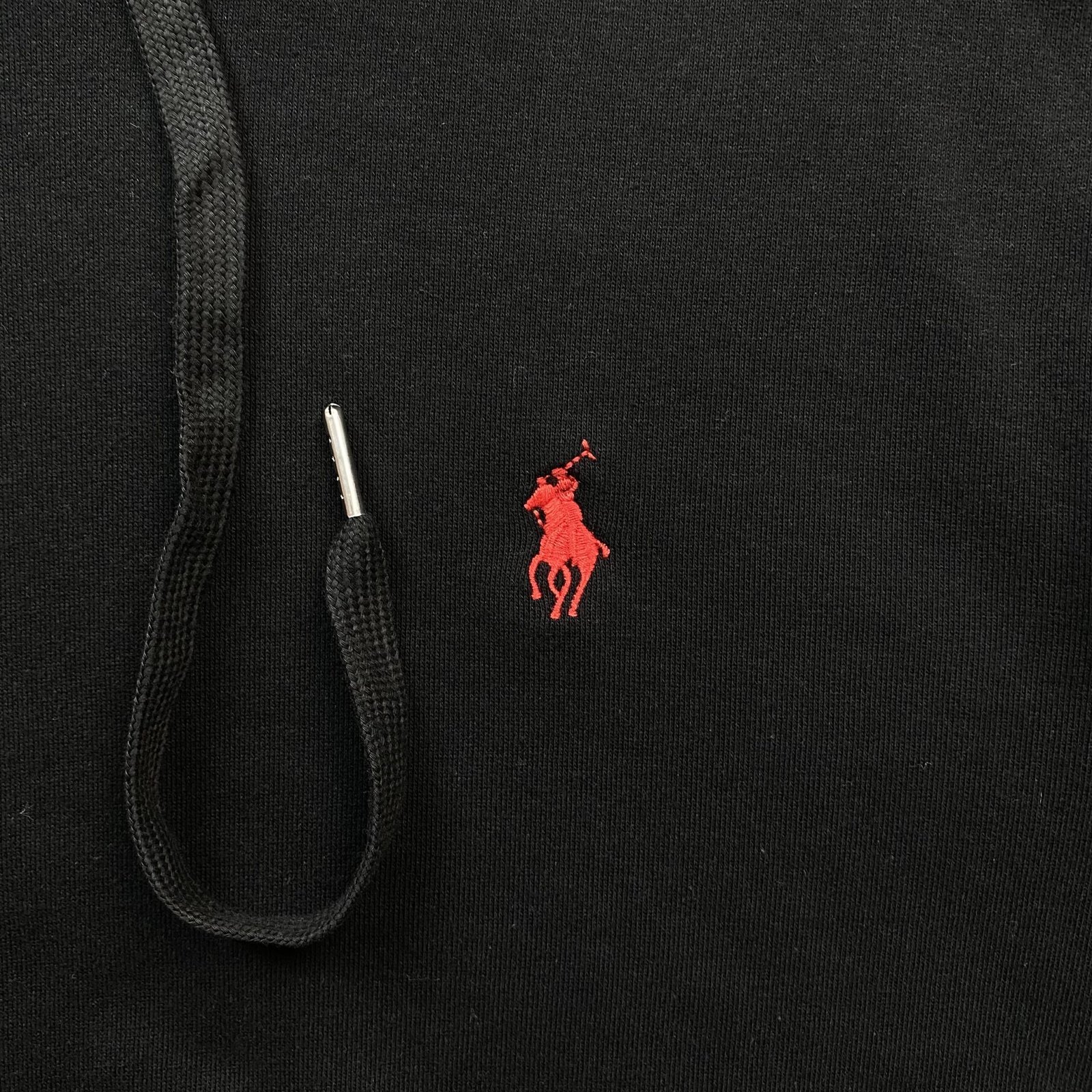 Ralph Lauren Hoodie Black Red Logo - Image 3