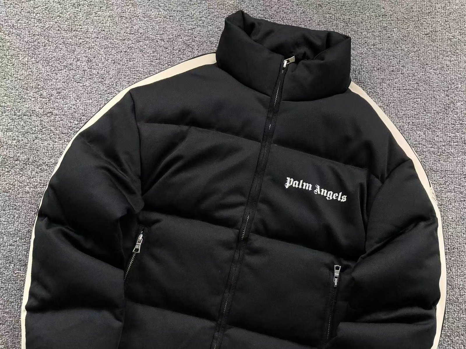 Palm Angels Moncler Puffer Jacket Black - Image 3
