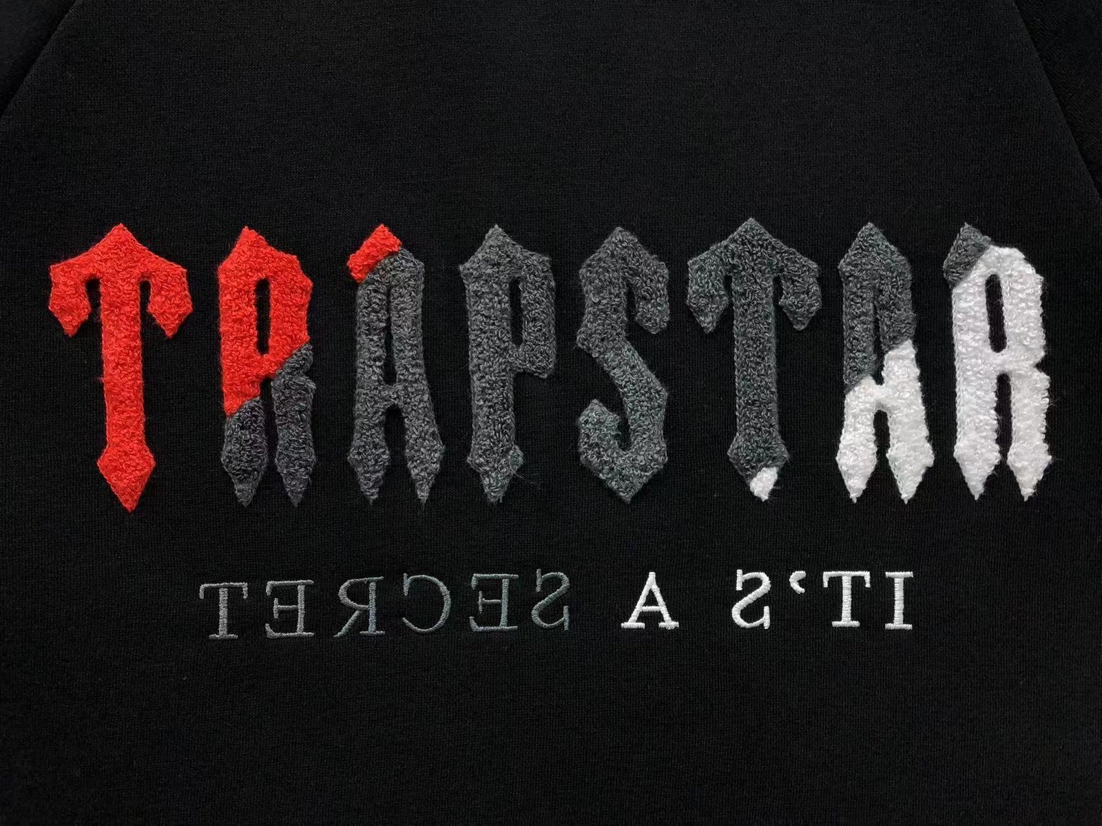 Trapstar Chenille Decoded Tracksuit Black Red - Image 4