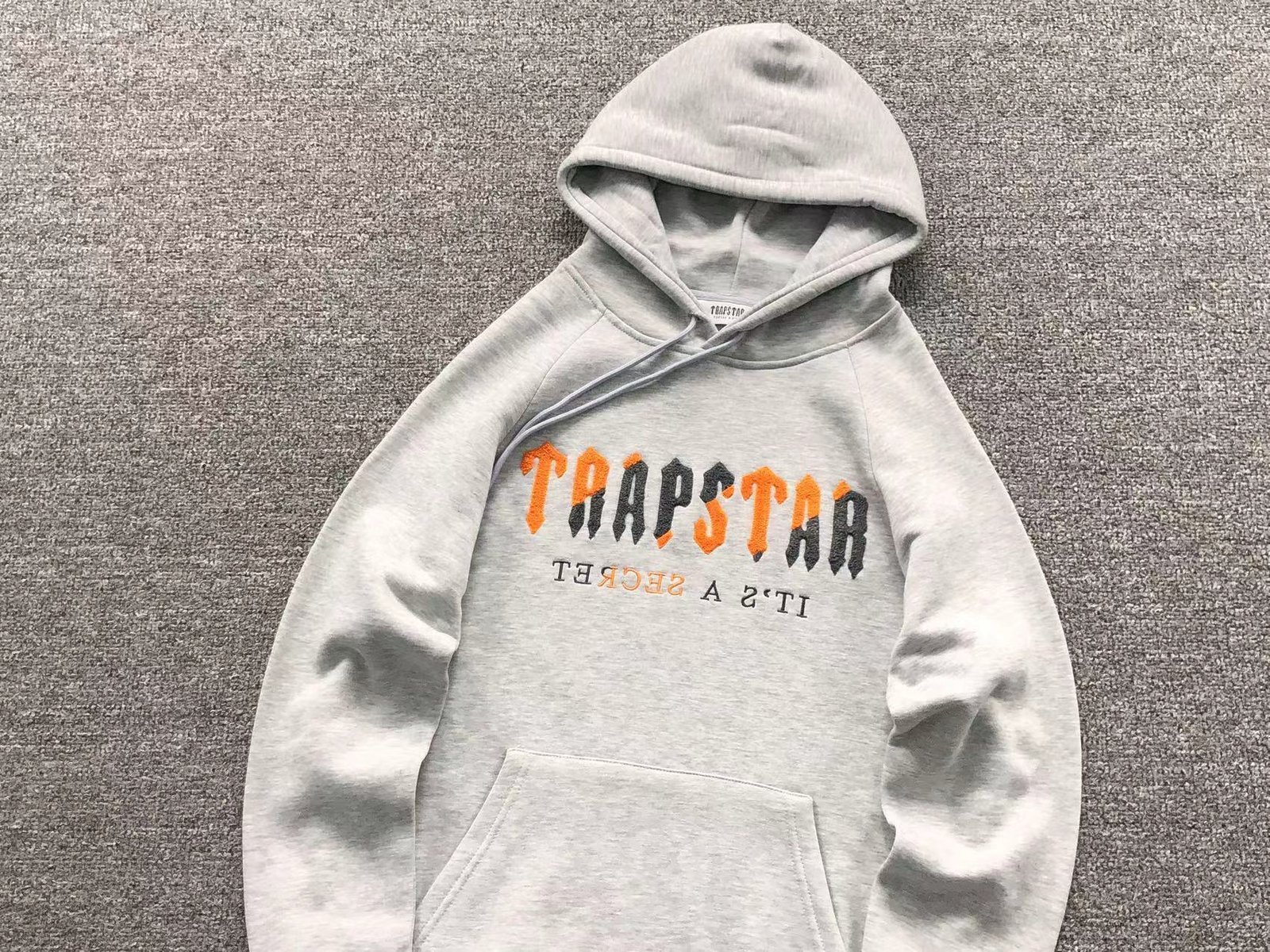 Trapstar Chenille Decoded Tracksuit Grey Orange - Image 4