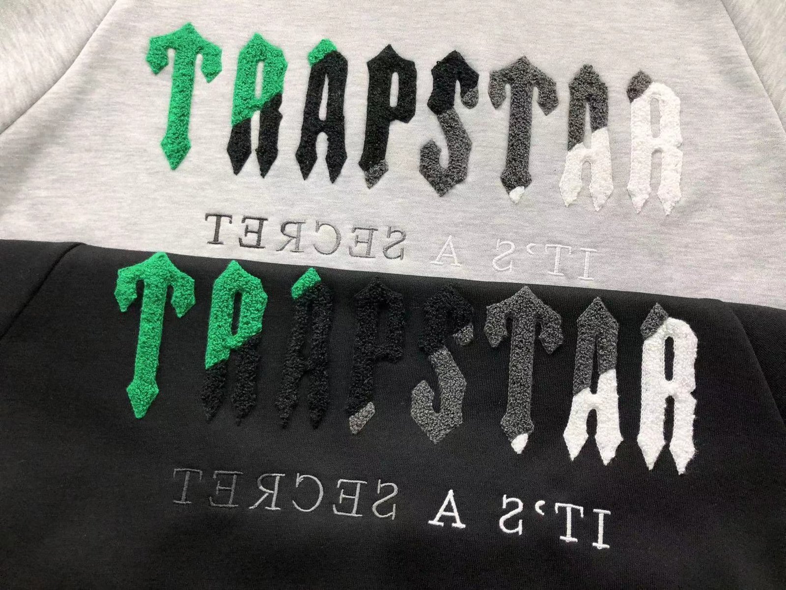 Trapstar Chenille Decoded Tracksuit Grey Green - Image 4