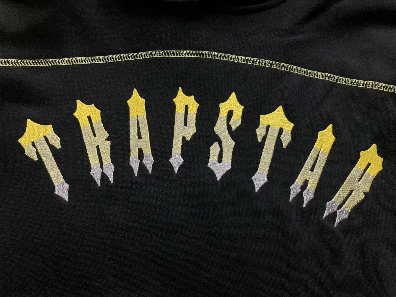 Trapstar Central Cee Irongate Chenille Arch Tracksuit Black Yellow - Image 4